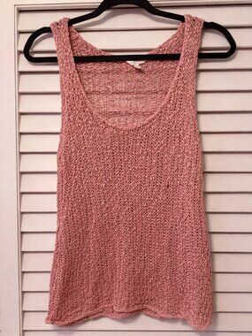 Eileen Fisher Open Knit Tank Top | Organic Cotton | Dusty Rose Sleeveless